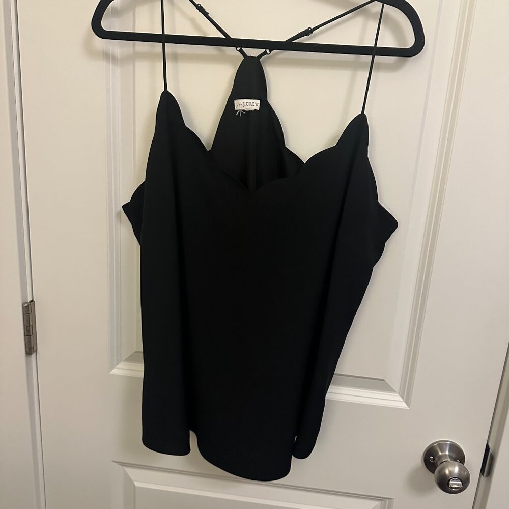 J. Crew Scalloped Cami Top (Size: 18; Color: Black)